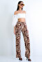 Brown High Waist Digital Printed Palazzo Trousers Alc-X15161 - 6