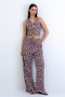 Dusty Rose-Ecru Tie-Dye Detailed Wrinkled Vest and Double Pocket Trouser Set Alc-X15220 - 2