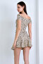Beige Gathered Front Crop Blouse and Mini Skirt Set Alc-X15214 - 7