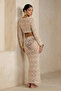 Ekru Premium Triko Ajurlu Crop Bisiklet Yaka Plaj Bluz TBESS26BZ00008 - 3