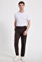 Men's Slim Fit Slim Fit Flexible Side Pocket Ankle Length Canvas Cut Brown Trousers - 2