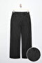 Siyah Lurex Çizgili Yüksek Bel %100 Pamuk Wide Leg Jeans TWOSS26JE00071 - 5