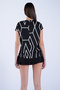 Black V-Neck Digital Printed Knitted Blouse Alc-X15092 - 5