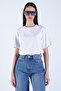 White Crew Neck Basic Crop T-Shirt Alc-X15102 - 5