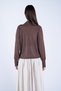 Women's Brown High-Neck Transparent Blouse with Fixed Scarf Detail Alc-X15154 - 7