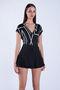 Black V-Neck Digital Printed Knitted Blouse Alc-X15092 - 3