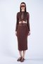 Brown Belted Pencil Skirt with Metal Stud Detail Alc-X15124 - 4