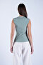 Women's Green Square Collar Thick Strap Sandy Blouse Alc-X13449 - 6