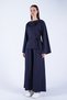 Women's Navy Blue Crew Neck Knitted Jacket with Tie Detail and Double Pocket Trousers Set Alc-X15050 - 4
