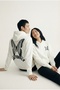 Unisex Oversize Butterfly Printed Premium Hooded Sweatshirt White - 2