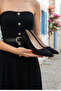 Black Suede Women's Classic Heeled Shoes 18511 - 2