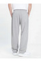Men's Gray Cotton Baggy Fit Comfortable Cut Knitted Sweatpants with Lace-Up Waist and Side Pockets - 5