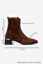 Avia Brown Suede Genuine Leather Women's Thick Heeled Boots - 3
