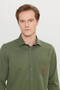 Men's Khaki Cotton Tailored Slim Fit Slim-Fit Classic Collar Dobby Pocket Shirt - 4
