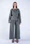 Khaki Crew Neck Knitted Jacket with Tie Detail and Double Pocket Trousers Set Alc-X15050 - 5