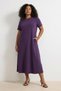 Purple Midi 100% Cotton Knit T-shirt Dress TBBSS24AH00067 - 2
