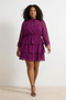 Plum Mini Chiffon Lined Woven Plus Size Dress TBBSS26AH00071