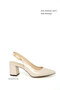Beige Patent Leather Women's Classic Heeled Shoes 20379 - 2