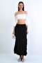 Khaki Soft Crush Textured Midi Skirt Alc-X15225 - 3