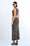 Leopard Crew Neck Strappy Knitted Blouse and Slit Pencil Skirt Set Alc-X15216 - 7