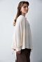 Ekru Yakası Bağlamalı Oversize Krep Gömlek Bluz TCTSS26TG00049 - 7