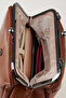 Women's Tan Butterfly 4-Compartment Lined Handbag and Shoulder Bag with Zipper Closure - 7