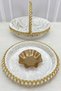 White Bridal Henna Night Tray and Basket, Velvet Pieces, with Gold Bells and Sequins, Wedding, Circumcision, Engagement, Promise