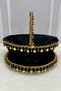 Black Bridal Henna Night Tray and Basket, Velvet Pieces, with Gold Bells and Sequins, Wedding, Circumcision, Engagement, Promise - 4