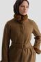 Portable Fur Collar Detailed Coat 23K7213 Tan - 3