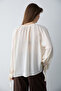 Ekru Yakası Bağlamalı Oversize Krep Gömlek Bluz TCTSS26TG00049 - 8