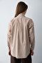 Kahverengi Çizgili Dokuma Oversize Gömlek TWOSS26GO00148 - 5