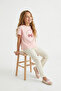Pink-Ecru 2-Piece Bowknot Girls' Printed Knitted T-Shirt Tkdss26Ts00007 - 9