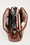 Women's Tan Butterfly 4-Compartment Lined Handbag and Shoulder Bag with Zipper Closure - 5