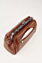 Women's Tan Butterfly 4-Compartment Lined Handbag and Shoulder Bag with Zipper Closure - 4