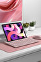 KB-BT84 Bluetooth Ultra İnce+Şarjlı Q Mac/Windows/Android/iOS Uyumlu Kablosuz Klavye Pembe Gri - 6