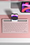 KB-BT84 Bluetooth Ultra İnce+Şarjlı Q Mac/Windows/Android/iOS Uyumlu Kablosuz Klavye Pembe Gri - 5