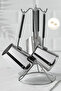 Everest 4-Piece Stainless Steel Turkish coffee pot set with stand