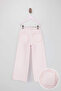 Pembe Beli Lastikli Kız Çocuk Düz Denim Pantolon TKDSS26PL00007 - 4