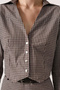 Brown-Multicolor Mini Plaid Fitted Crop Shirt Twoss26Go00150 - 4