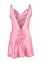 Pembe Dantel ve Sırt Detaylı Saten Dokuma Gecelik THMSS25GC00015 - 4