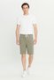 Cotton Lu Slim Fit Slim Fit Waist Tie-Detail Side Pocketed Stretchy Khaki Shorts - 3