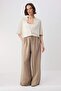 Wardrobe Essentials Vizon Keten İçerikli Geniş Paça Beli Lastikli Pantolon TWOSS25PL00124