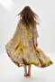 Bej Kare Kaftan Leopar Desen Beden Seçmeyen Maxi Dokuma %100 Viskoz Tesettür Elbise TCTSS26EB00161 - 2