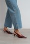 Melvin Burgundy Patterned Matte Ankle Rubber Detail Women's Heeled Shoes - 3