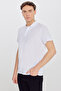 Men's White Cotton Slim Fit Slim Fit Polo Neck T-Shirt - 2