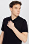 Men's Shrink-Resistant Cotton Fabric Regular Fit Comfortable Cut Dark Black Roll-Free Polo Collar T-Shirt with Pockets - 6