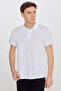Men's White Cotton Slim Fit Slim Fit Polo Neck T-Shirt - 3