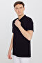 Men's Shrink-Resistant Cotton Fabric Regular Fit Comfortable Cut Dark Black Roll-Free Polo Collar T-Shirt with Pockets - 5