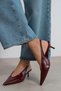 Melvin Burgundy Patterned Matte Ankle Rubber Detail Women's Heeled Shoes - 8