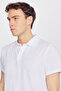 Men's White Cotton Slim Fit Slim Fit Polo Neck T-Shirt - 5